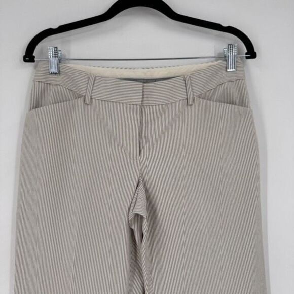 Express Editor Gray Striped Flare Wide Leg Trouser Pants Size 4 Career Corporate - Picture 2 of 16